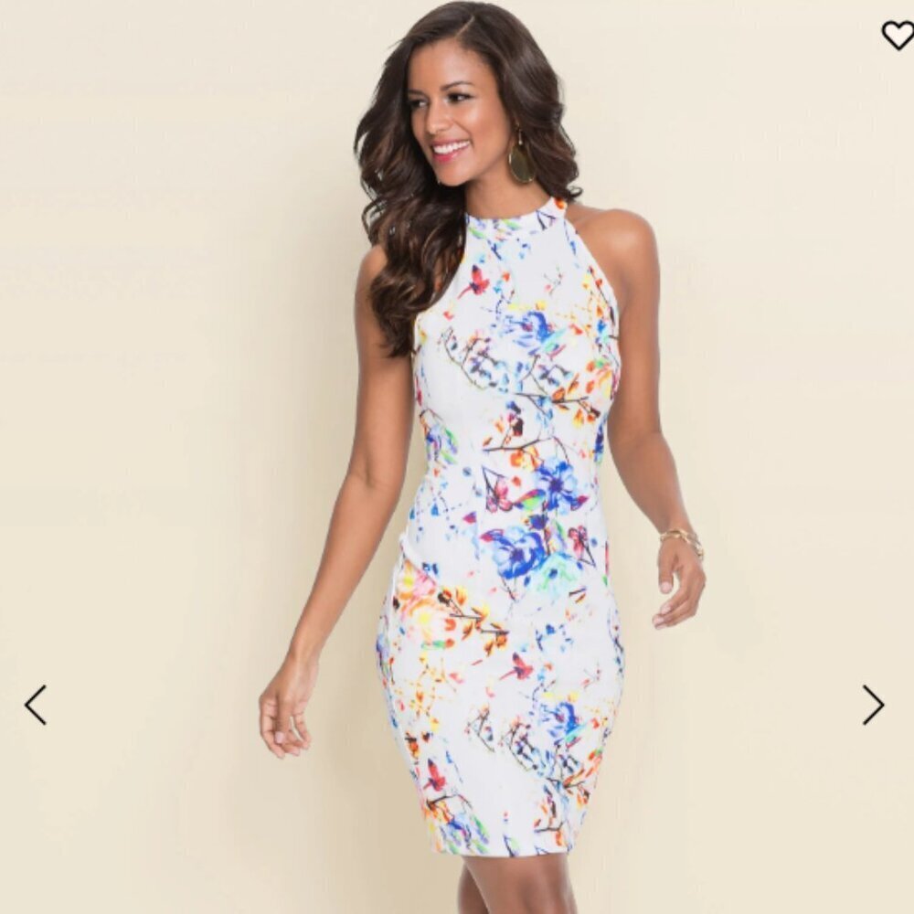 Floral Bodycon Dress - Venus - Size S